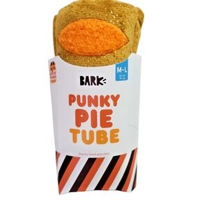 Bark Box Dog Toys Thanksgiving 2022 Punky Pie Tube -Crinkly & Squeaky Toy Sz M-L